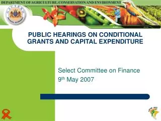 PUBLIC HEARINGS ON CONDITIONAL GRANTS AND CAPITAL EXPENDITURE