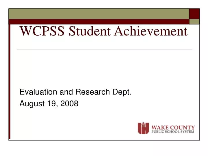 wcpss student achievement