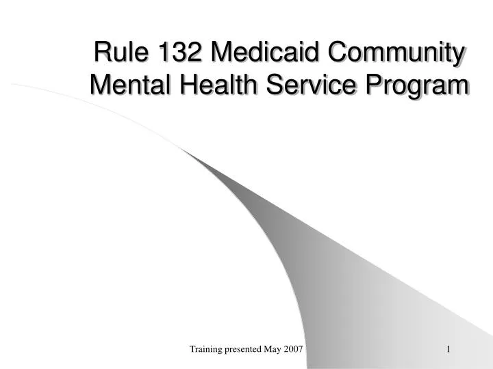 rule 132 medicaid community mental health service program