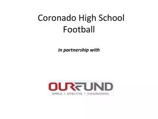 Coronado High School Football in partnership with
