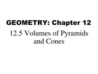 GEOMETRY: Chapter 12