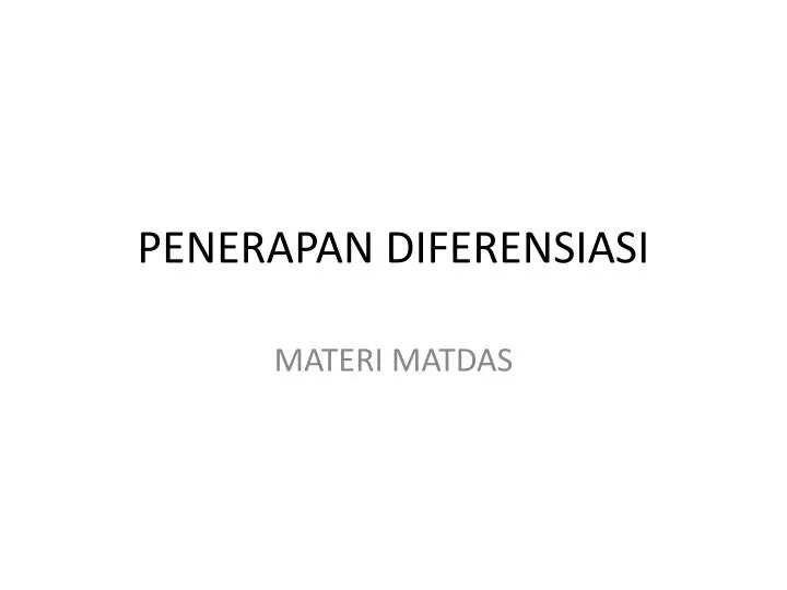 penerapan diferensiasi