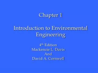 Chapter 1 Introduction to Environmental Engineering