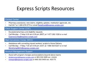 Express Scripts Resources