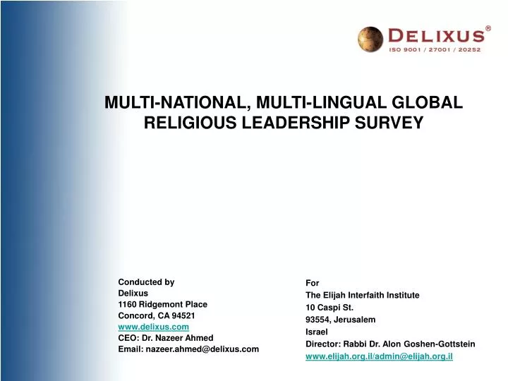 multi national multi lingual global religious leadership survey