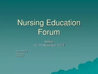 Nursing Education Forum
