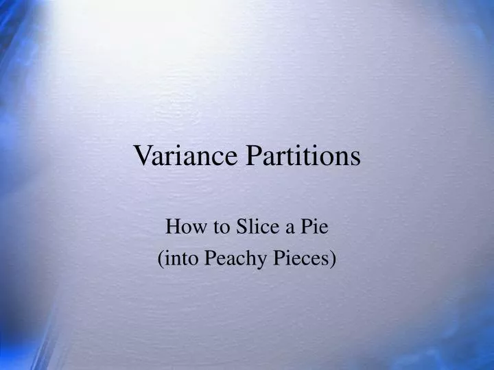 variance partitions