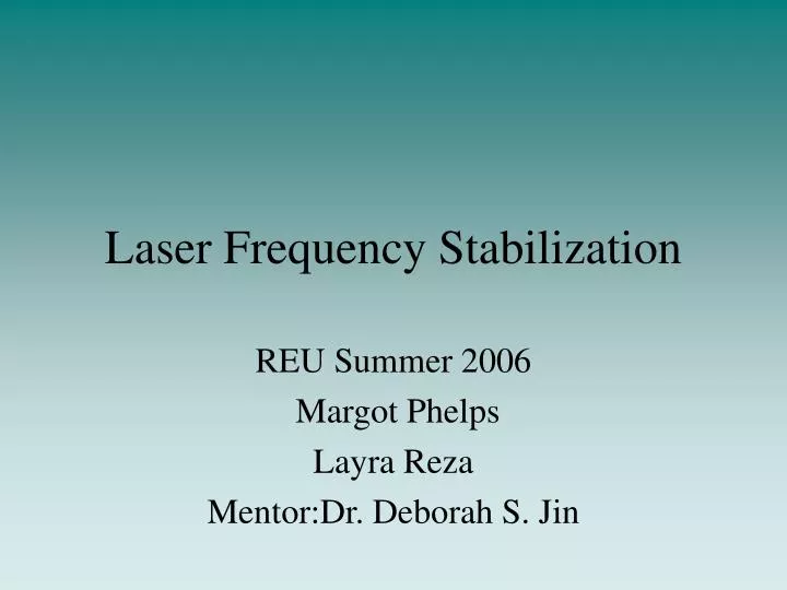 laser frequency stabilization
