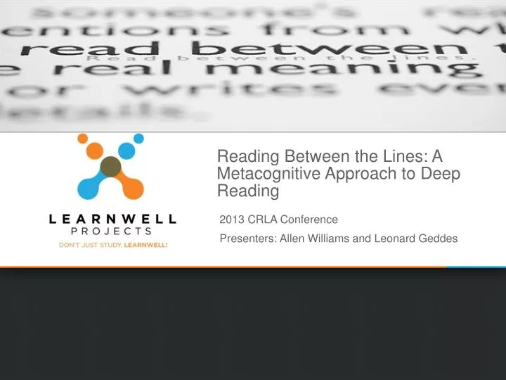 reading between the lines a metacognitive approach to deep reading