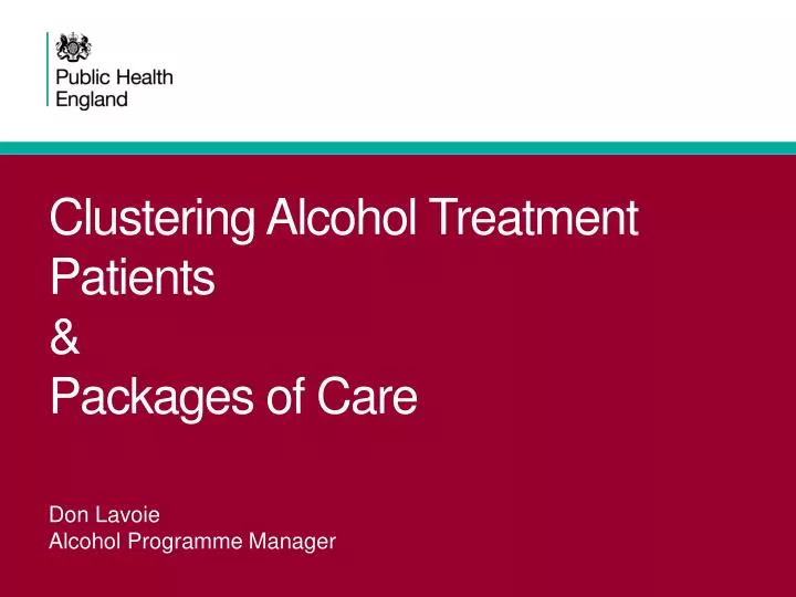 clustering alcohol treatment patients packages of care