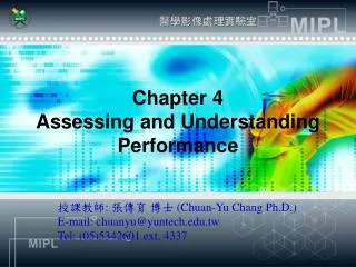 Chapter 4 Assessing and Understanding Performance