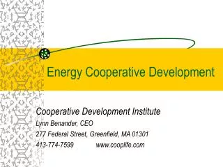 Energy Cooperative Development