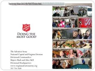 The Salvation Army National Capital and Virginia Division Divisional Commanders
