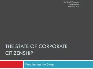 The state of corporate Citizenship