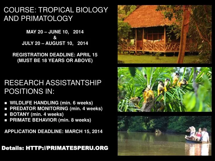 course tropical biology and primatology