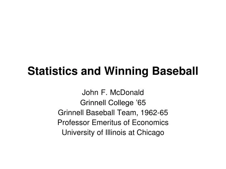 statistics and winning baseball