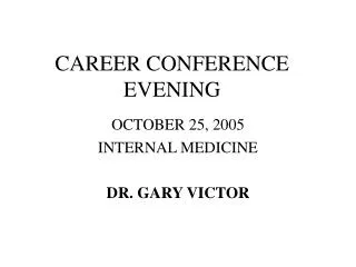 CAREER CONFERENCE EVENING