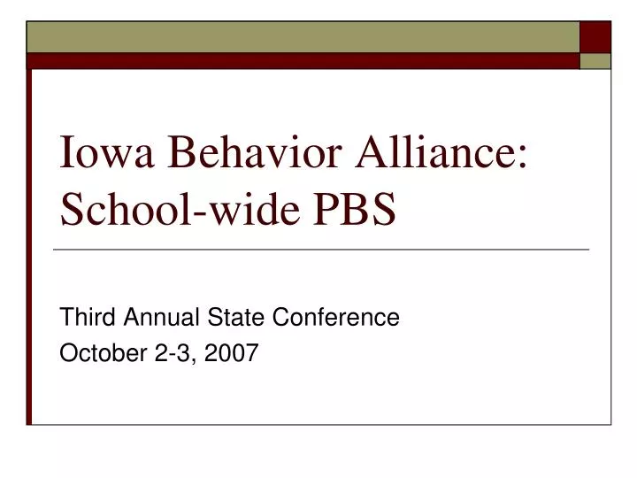 iowa behavior alliance school wide pbs