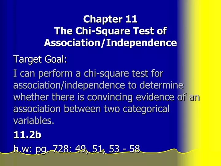 chapter 11 the chi square test of association independence