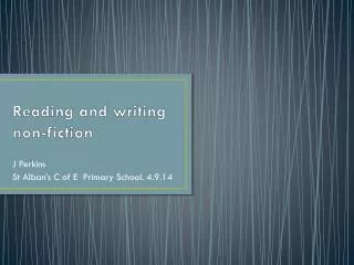 Reading and writing non-fiction