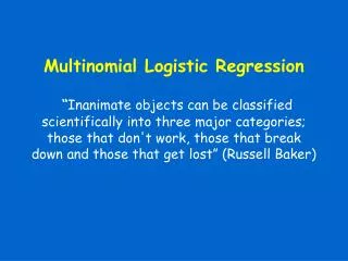 Multinomial Logistic Regression