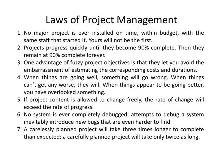 laws of project management
