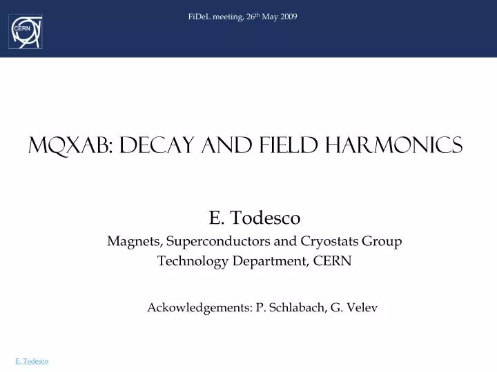 mqxab decay and field harmonics
