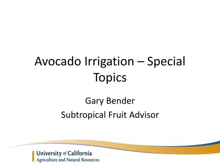 avocado irrigation special topics