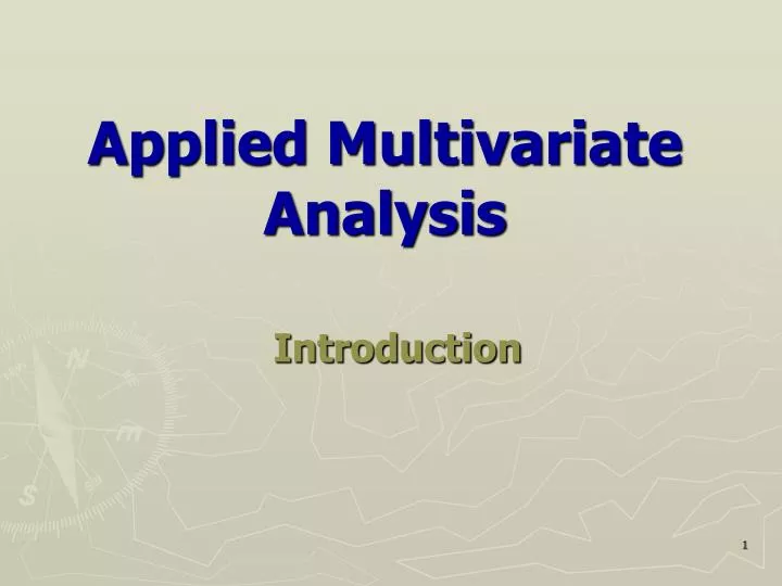 applied multivariate analysis