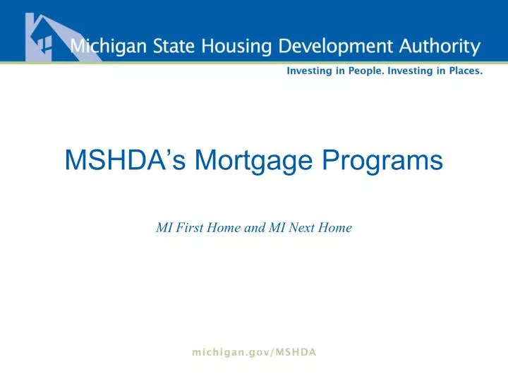 mshda s mortgage programs