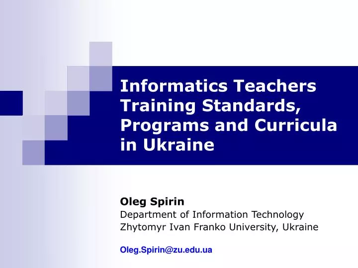 informatics teachers training standards programs and curricula in ukraine