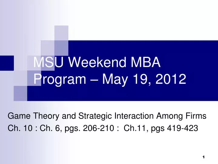 msu weekend mba program may 19 2012