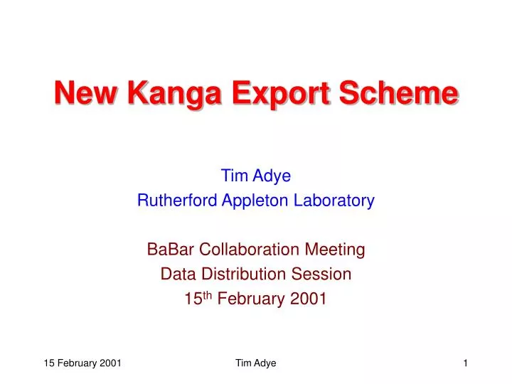 new kanga export scheme