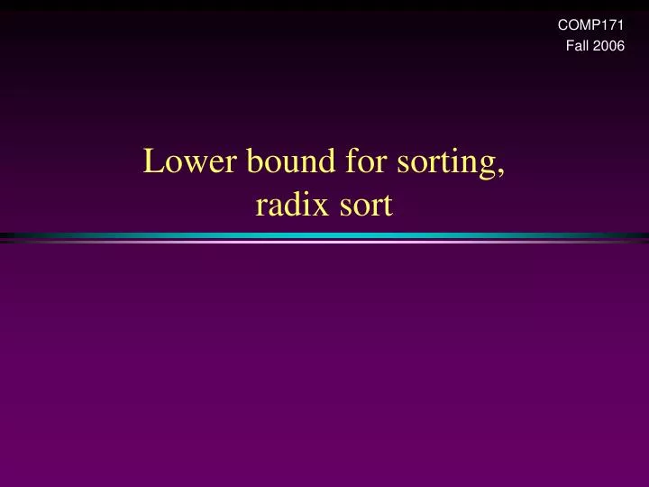 lower bound for sorting radix sort