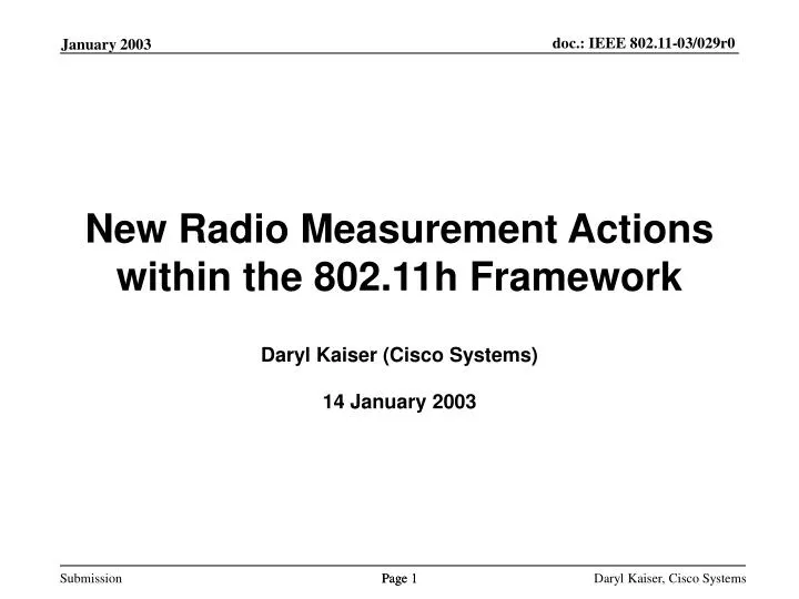 new radio measurement actions within the 802 11h framework
