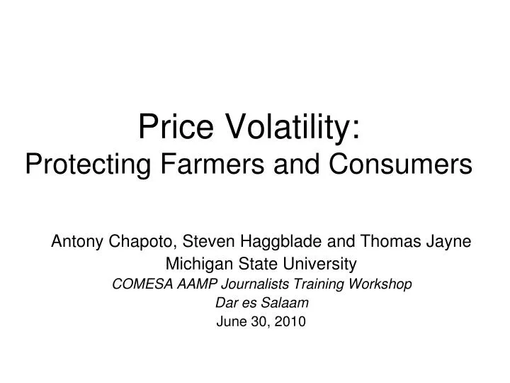 price volatility protecting farmers and consumers