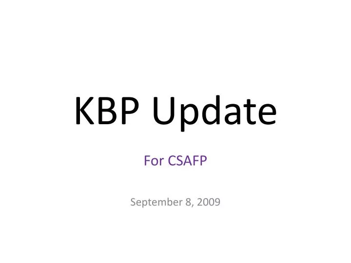 kbp update