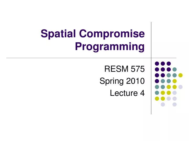 spatial compromise programming