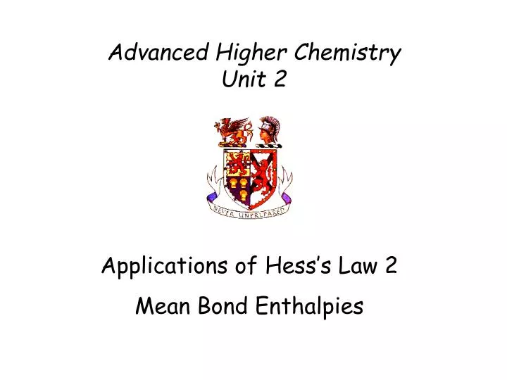 advanced higher chemistry unit 2