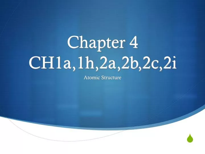 chapter 4 ch1a 1h 2a 2b 2c 2i