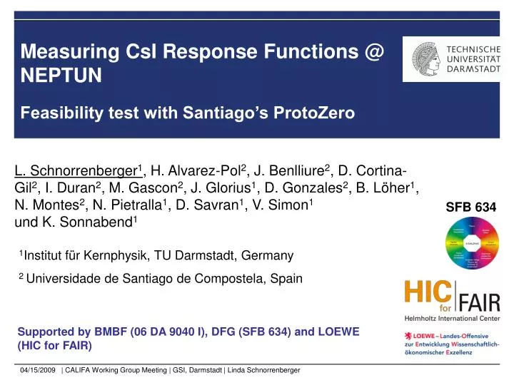 measuring csi response functions @ neptun