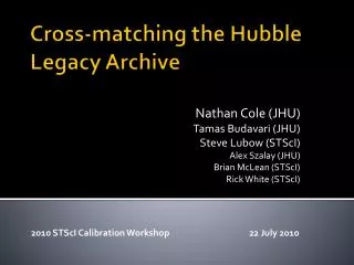 Cross-matching the Hubble Legacy Archive
