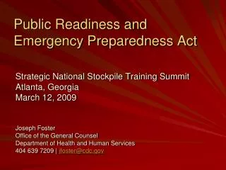 Public Readiness and Emergency Preparedness Act