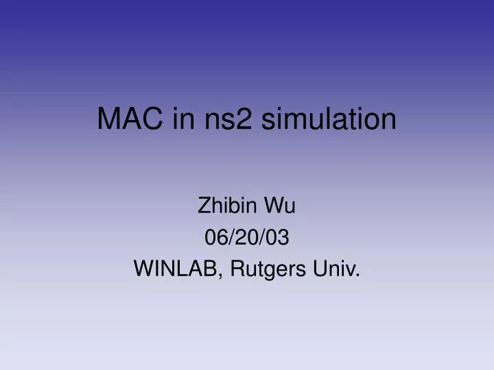 mac in ns2 simulation