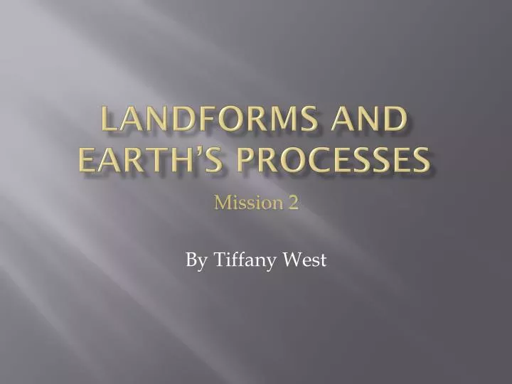 landforms and earth s processes