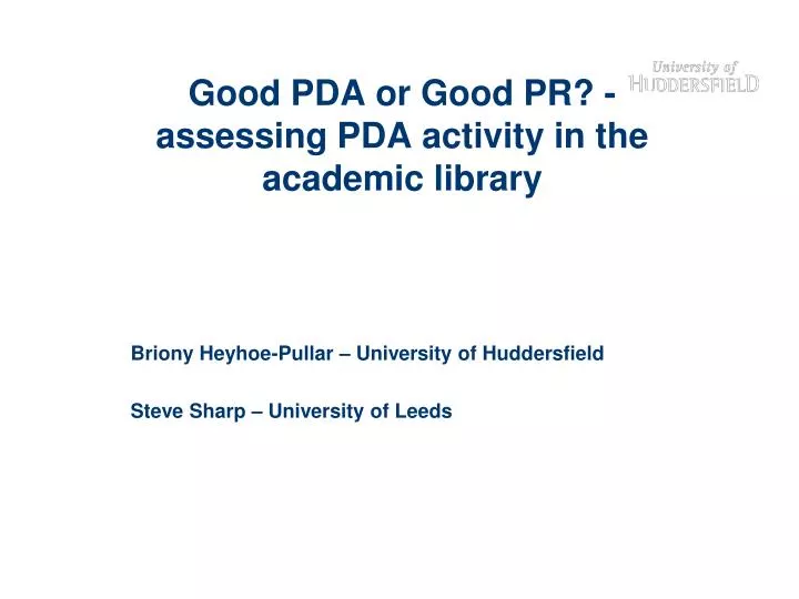 good pda or good pr assessing pda activity in the academic