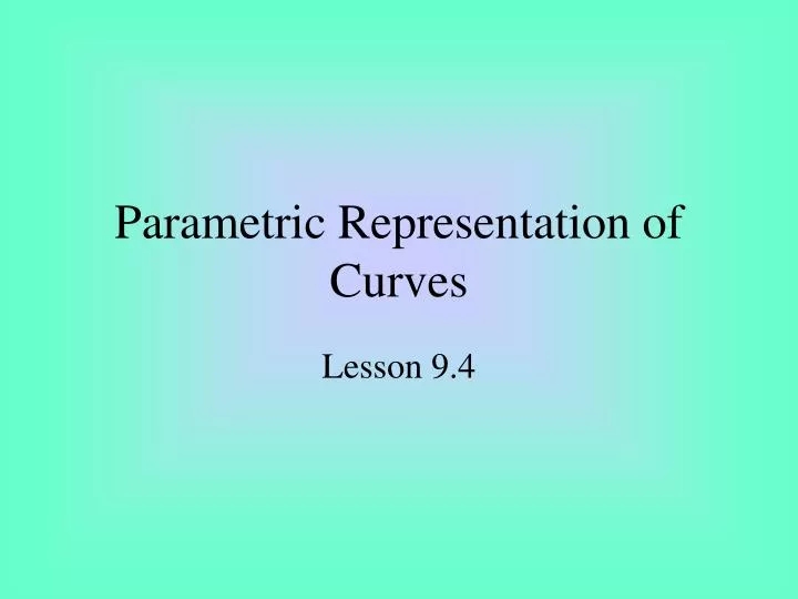 parametric representation of curves