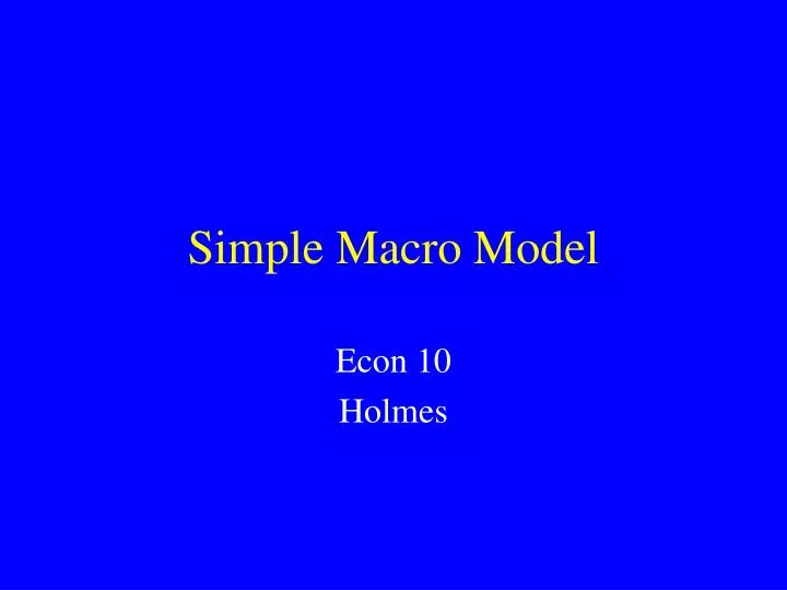 simple macro model