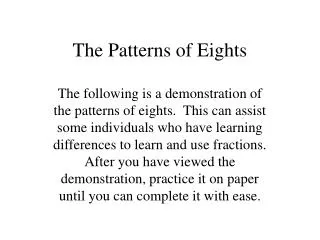 The Patterns of Eights