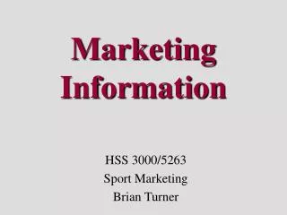 Marketing Information